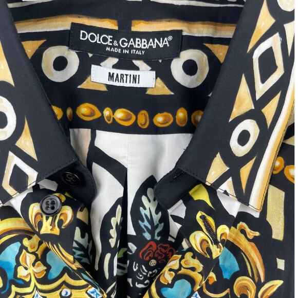 Dolce & Gabbana - Martini Shirt with Napoleon Print in Multicolor - Picture 2 of 4